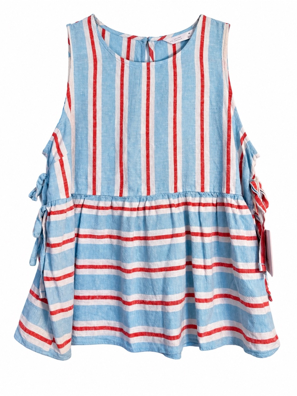 Kohl's Blue, Red & White Striped Tie-Side Tank Top